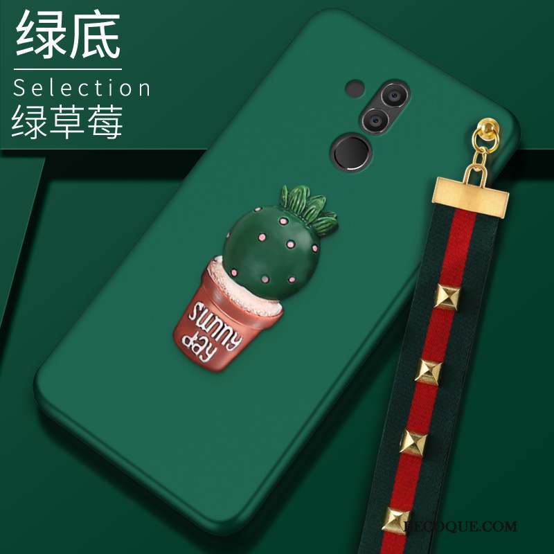 Huawei Mate 20 Lite Ornements Suspendus Étui Coque De Téléphone Vert Légères