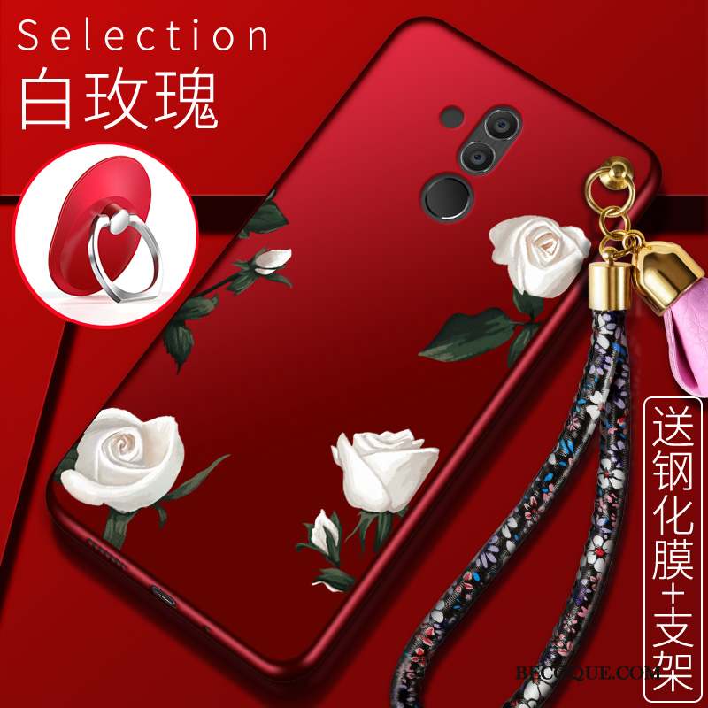 Huawei Mate 20 Lite Ornements Suspendus Étui Fluide Doux Protection Rouge Coque De Téléphone