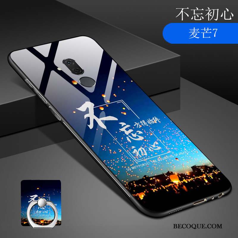 Huawei Mate 20 Lite Protection Fluide Doux Bleu Dessin Animé Coque Ornements Suspendus