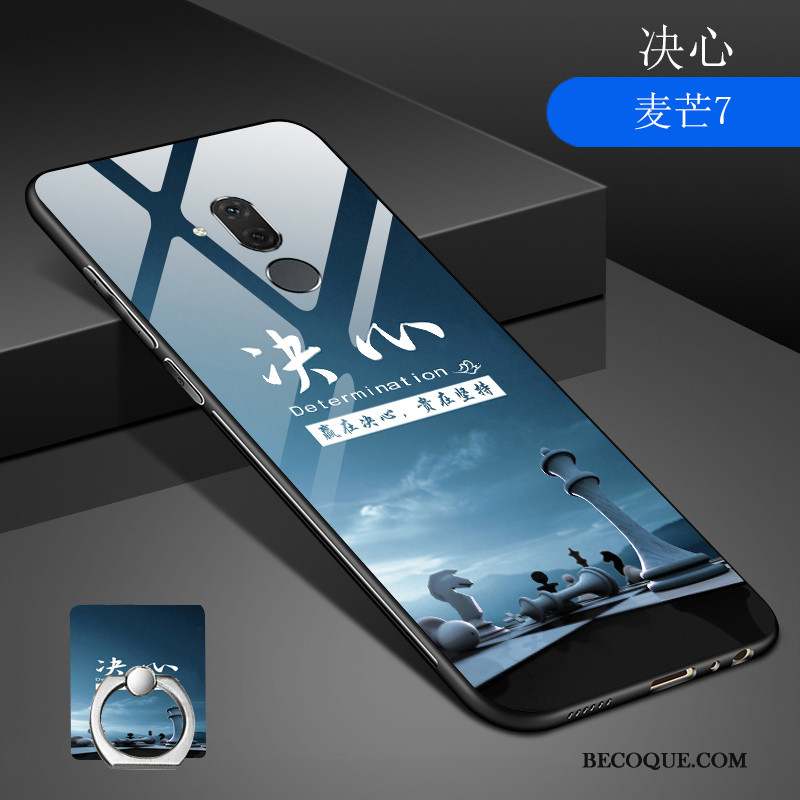 Huawei Mate 20 Lite Protection Fluide Doux Bleu Dessin Animé Coque Ornements Suspendus