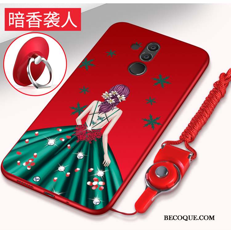 Huawei Mate 20 Lite Silicone Protection Rouge Étui Fluide Doux Coque De Téléphone
