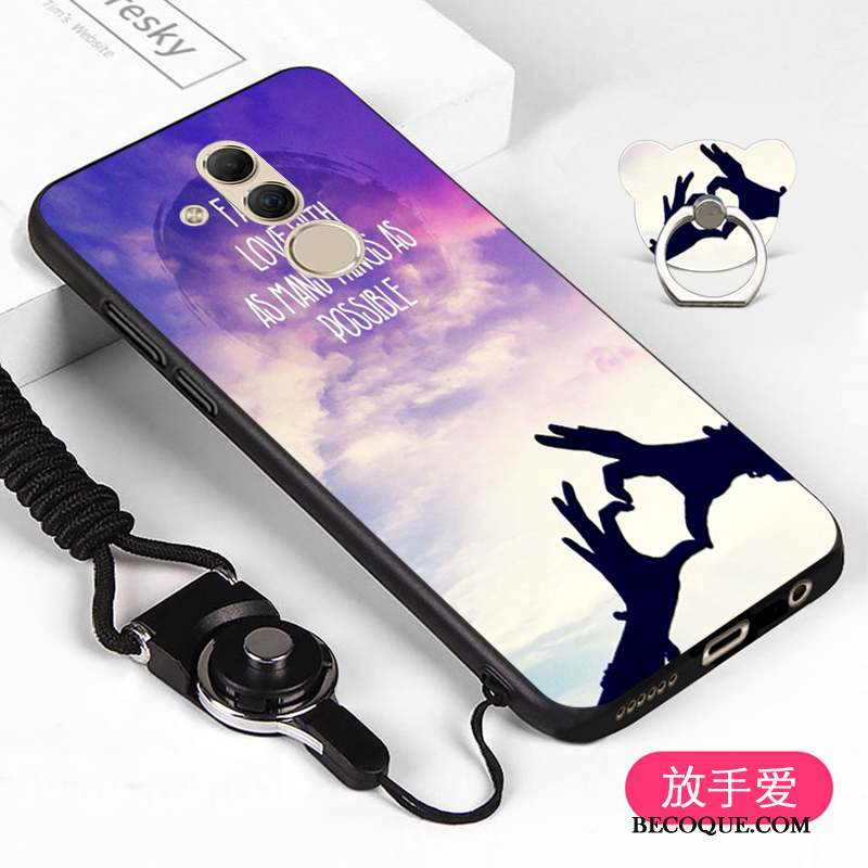 Huawei Mate 20 Lite Tout Compris Fluide Doux Ornements Suspendus Support Coque De Téléphone Violet