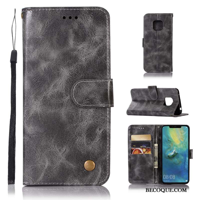 Huawei Mate 20 Pro Coque Cuir Téléphone Portable Portefeuille Étui En Cuir Rouge Europe