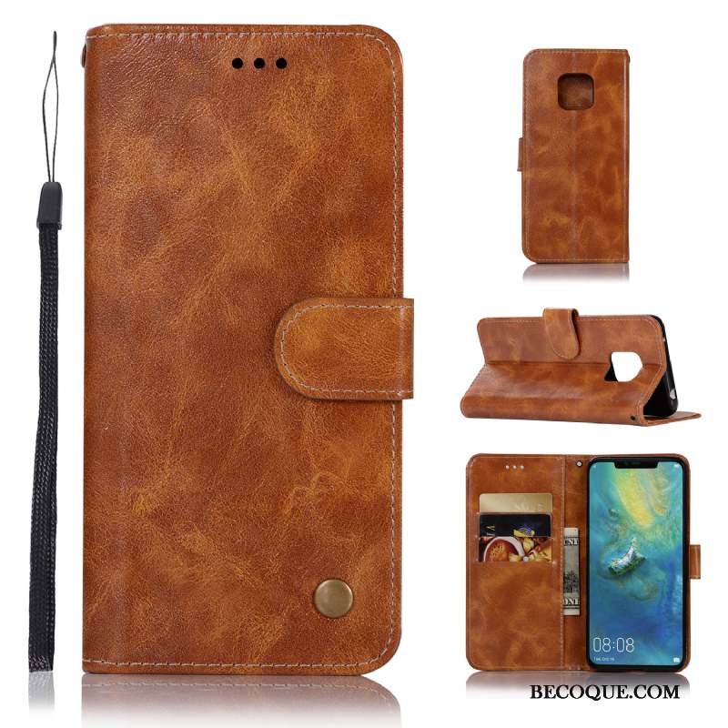 Huawei Mate 20 Pro Coque Cuir Téléphone Portable Portefeuille Étui En Cuir Rouge Europe