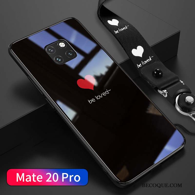 Huawei Mate 20 Pro Coque Ornements Suspendus Protection Simple Net Rouge Créatif Blanc