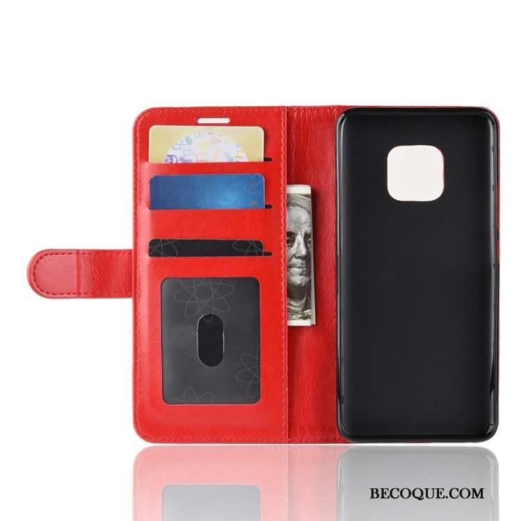 Huawei Mate 20 Pro Protection Coque Housse Étui Rouge Étui En Cuir