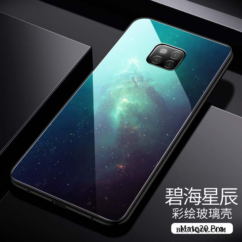 Huawei Mate 20 Pro Étui Coque De Téléphone Couvercle Arrière Protection Verre Trempé Vert