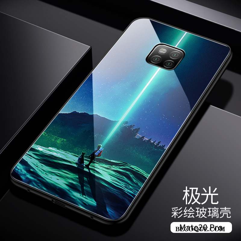 Huawei Mate 20 Pro Étui Coque De Téléphone Couvercle Arrière Protection Verre Trempé Vert