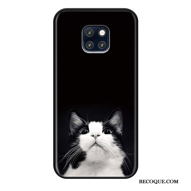 Huawei Mate 20 Rs Charmant Délavé En Daim Coque De Téléphone Dessin Animé Incassable Noir