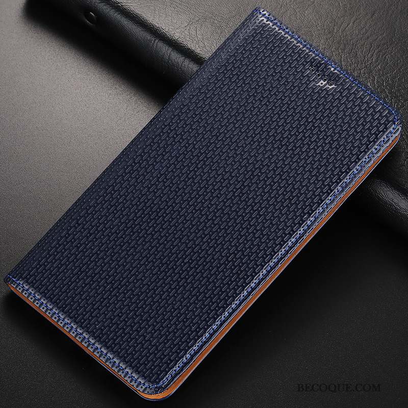 Huawei Mate 20 Rs Cuir Véritable Étui En Cuir Téléphone Portable Tout Compris Bleu Coque De Téléphone