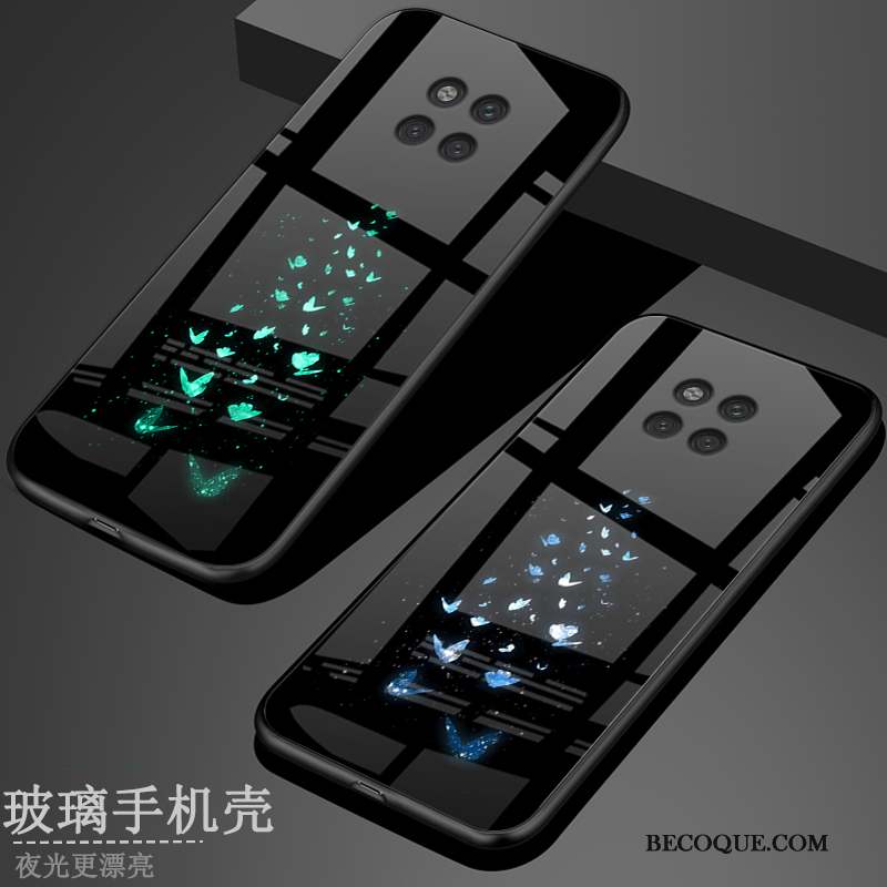 Huawei Mate 20 Rs Étui Coque De Téléphone Fluide Doux Lumineuses Verre Trempé Silicone