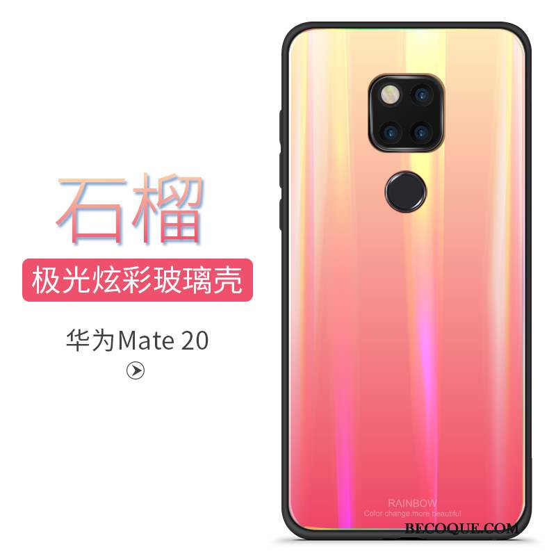 Huawei Mate 20 Silicone Coque De Téléphone Tendance Coloré Verre Protection