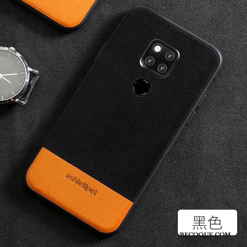 Huawei Mate 20 Simple Cuir Qualité Coque De Téléphone Protection Daim Fourrure