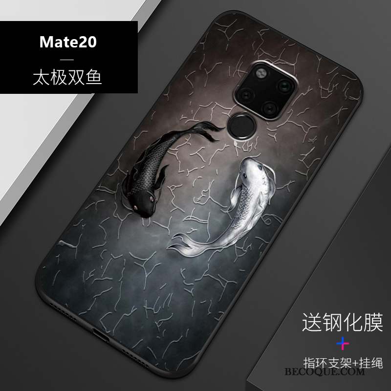 Huawei Mate 20 Tout Compris Coque De Téléphone Noir Nouveau Personnalisé Gaufrage