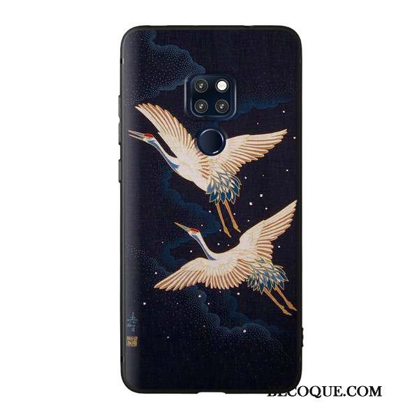 Huawei Mate 20 X Coque De Téléphone Dessin Animé Tendance Délavé En Daim Fluide Doux Gaufrage