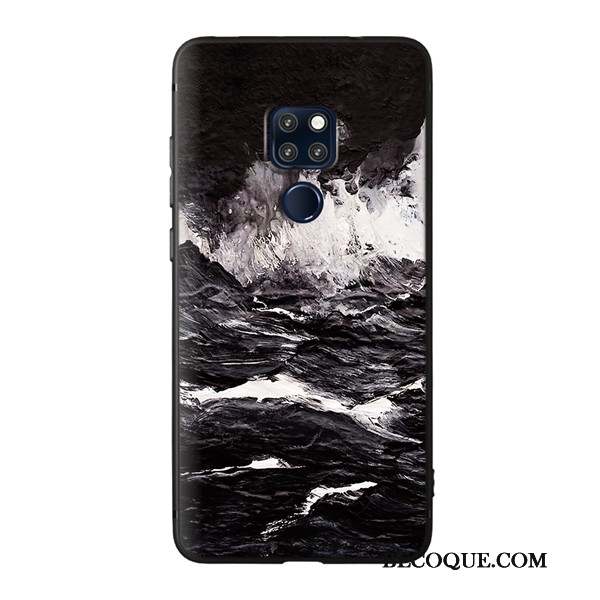 Huawei Mate 20 X Coque De Téléphone Dessin Animé Tendance Délavé En Daim Fluide Doux Gaufrage