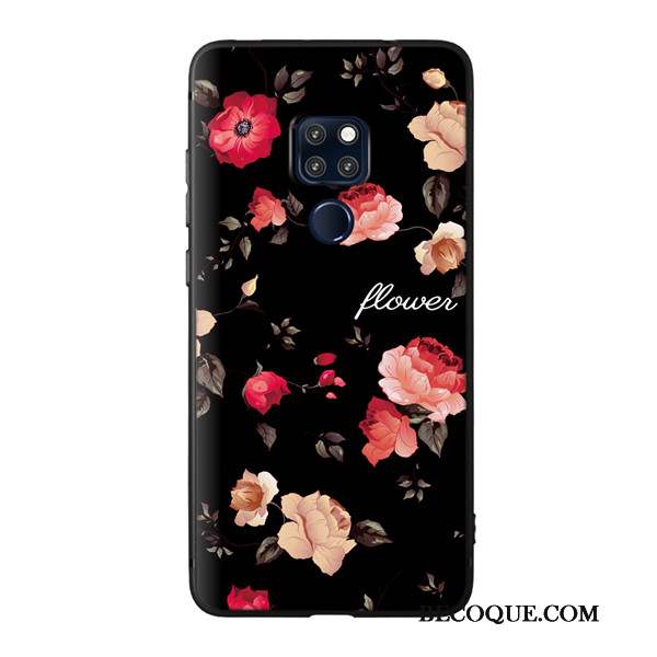 Huawei Mate 20 X Coque De Téléphone Dessin Animé Tendance Délavé En Daim Fluide Doux Gaufrage