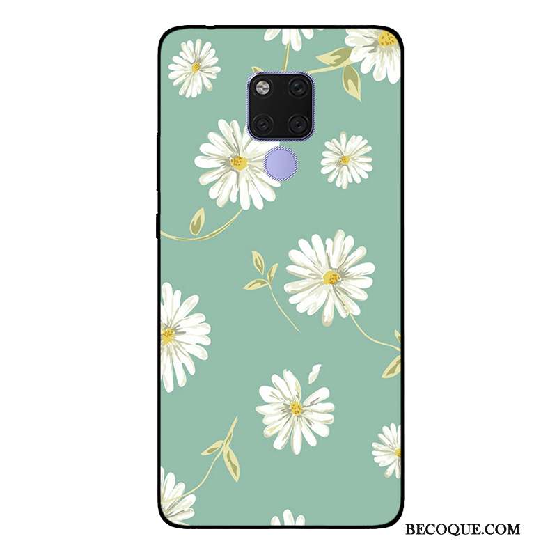 Huawei Mate 20 X Coque Étui Vert Peinture Incassable Fluide Doux Protection