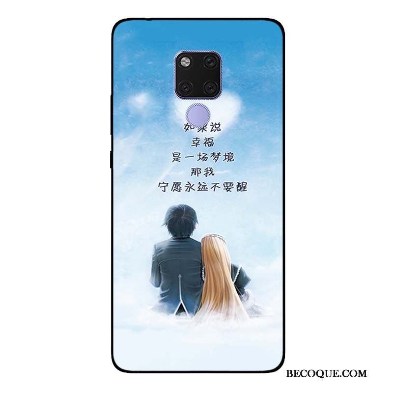 Huawei Mate 20 X Coque Étui Vert Peinture Incassable Fluide Doux Protection