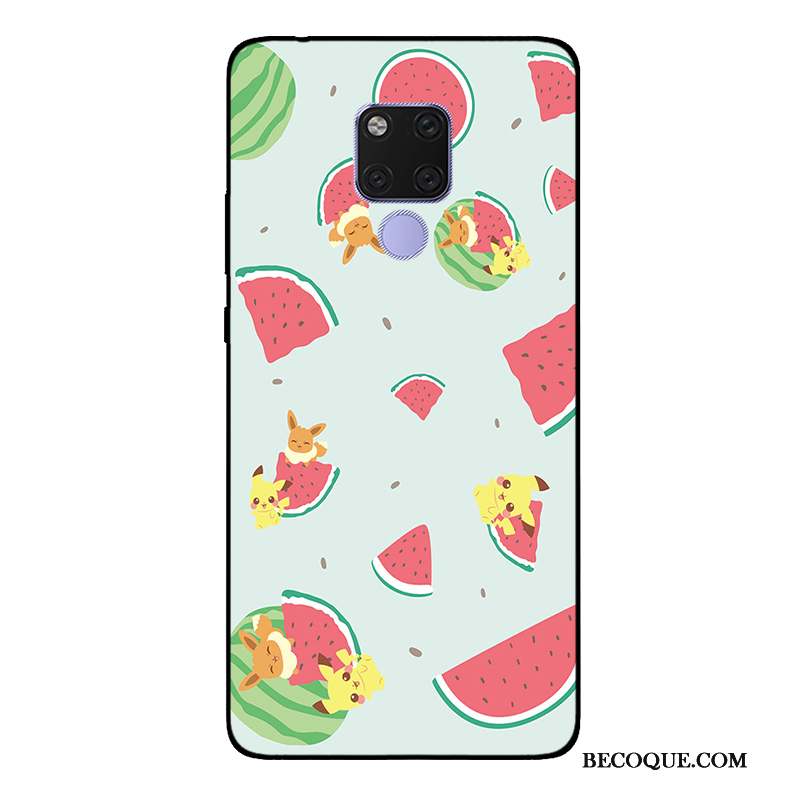 Huawei Mate 20 X Coque Étui Vert Peinture Incassable Fluide Doux Protection