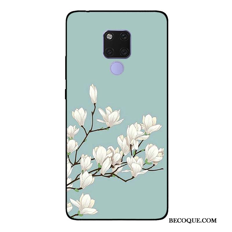 Huawei Mate 20 X Coque Étui Vert Peinture Incassable Fluide Doux Protection