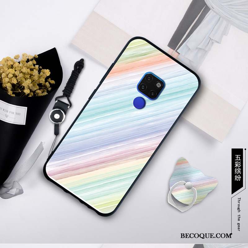 Huawei Mate 20 X Protection Coque De Téléphone Peinture Bleu Fluide Doux Incassable