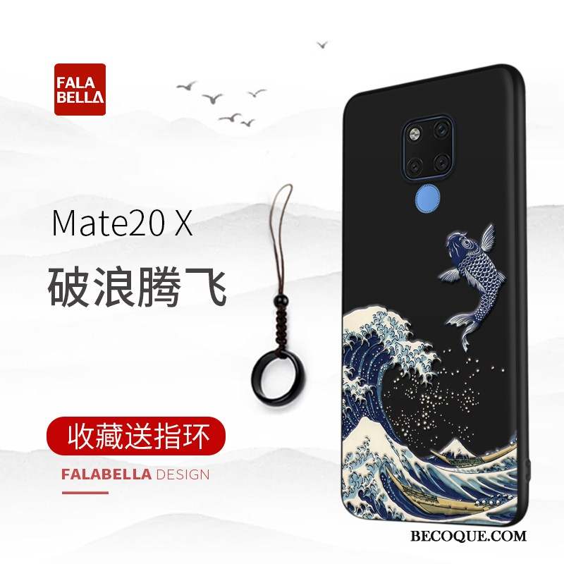 Huawei Mate 20 X Protection Très Mince Authentique Gaufrage Coque De Téléphone Étui