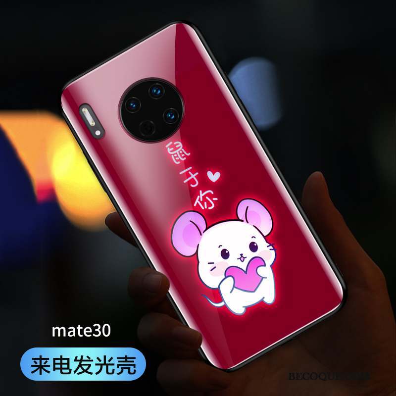 Huawei Mate 30 Coque Incassable Rat Nouveau Personnalité Rouge Créatif