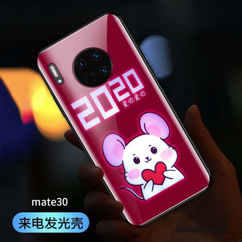 Huawei Mate 30 Coque Incassable Rat Nouveau Personnalité Rouge Créatif