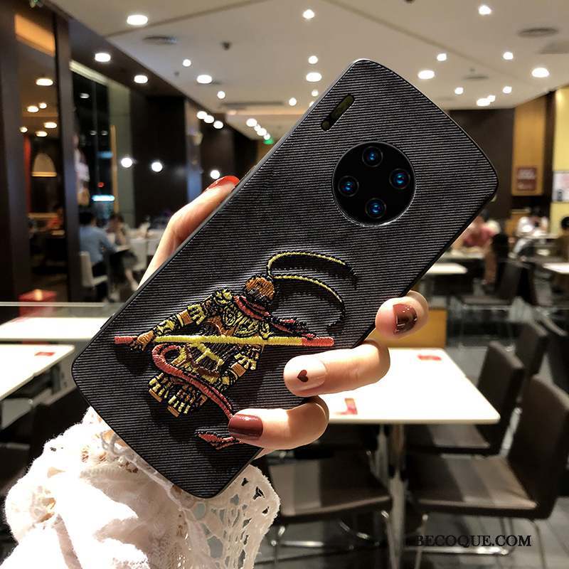 Huawei Mate 30 Coque Marque De Tendance Fluide Doux Broderie Créatif Amoureux Tout Compris