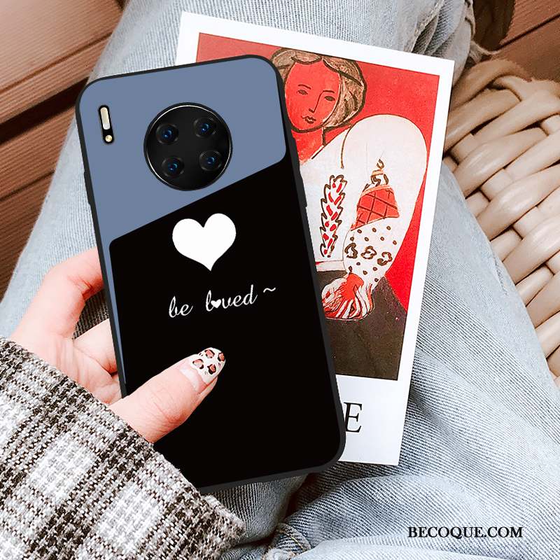 Huawei Mate 30 Coque Mode Miroir Personnalité Charmant Noir Original