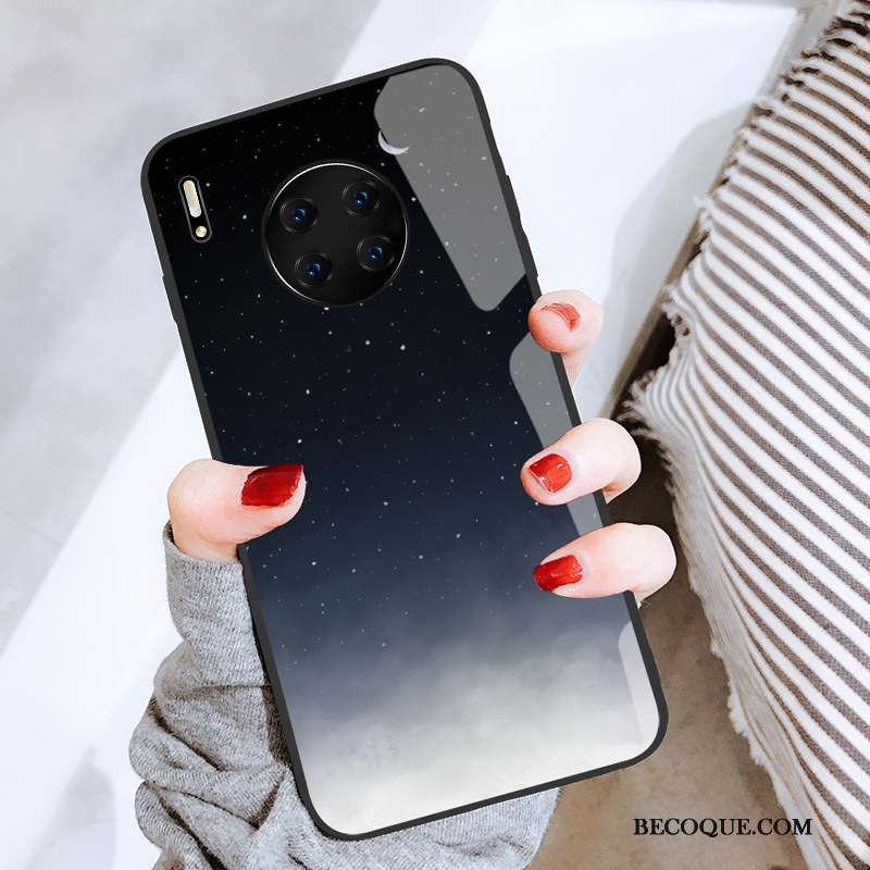 Huawei Mate 30 Coque Mode Miroir Personnalité Charmant Noir Original