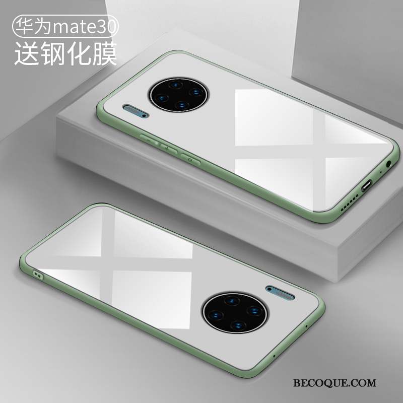 Huawei Mate 30 Coque Silicone Très Mince Étui Vert Créatif Verre