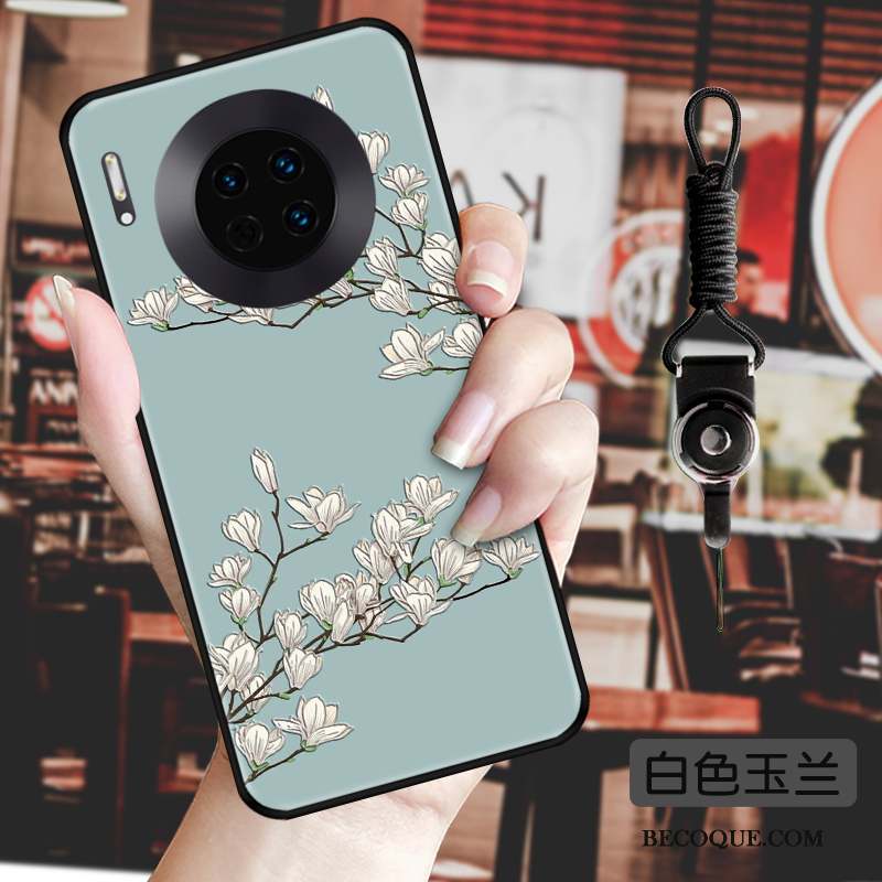 Huawei Mate 30 Coque Style Chinois Vent Fluide Doux Vintage Incassable Créatif