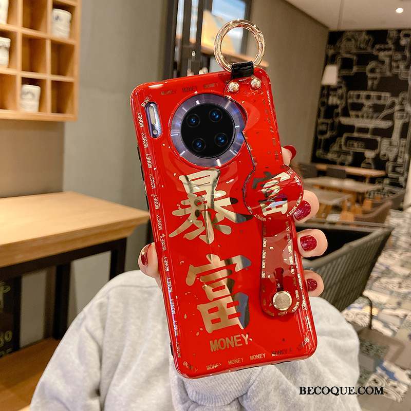 Huawei Mate 30 Coque Étui Tout Compris Silicone Protection Richesse Rouge