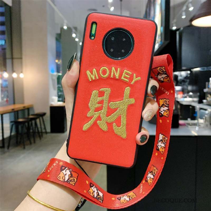 Huawei Mate 30 Créatif Coque De Téléphone Nouveau Broderie Ornements Suspendus Net Rouge