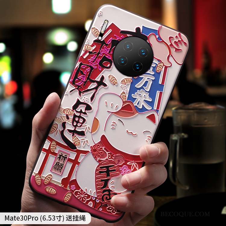 Huawei Mate 30 Créatif Net Rouge Nouveau Protection Personnalité Coque De Téléphone