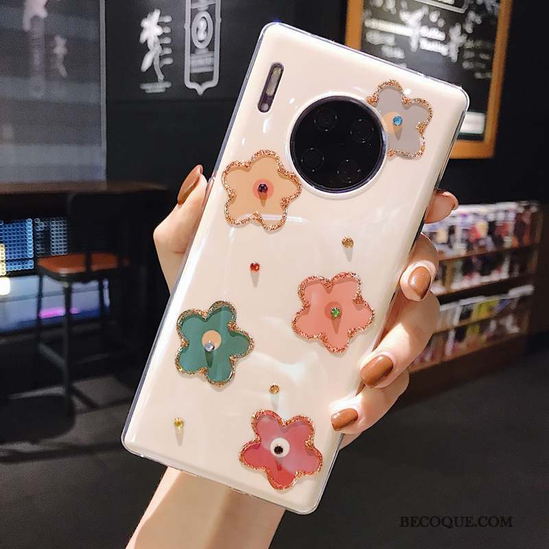 Huawei Mate 30 Floral Nouveau Mince Bleu Coque De Téléphone Petit