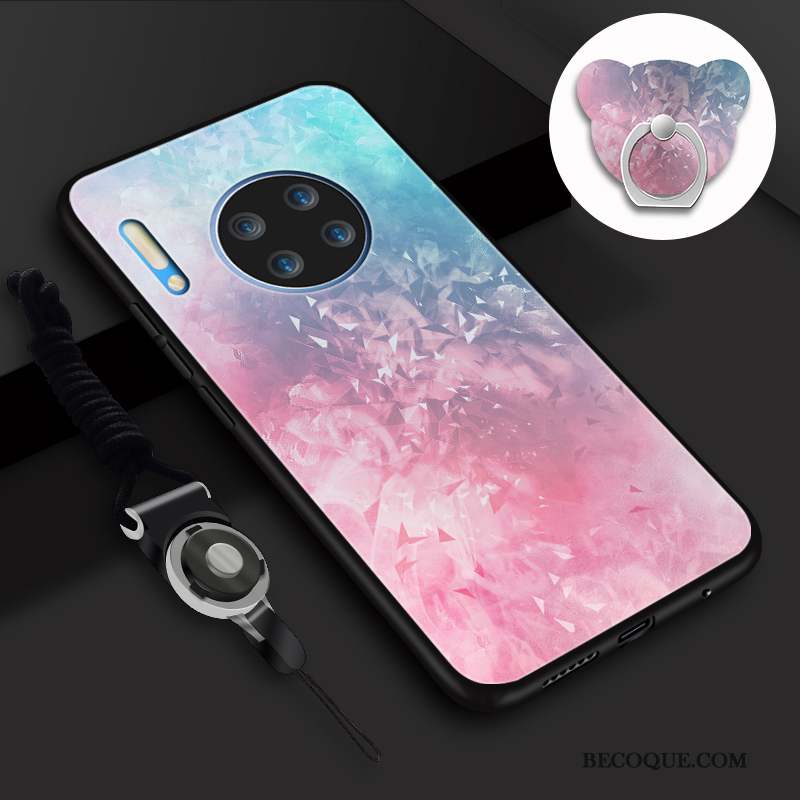 Huawei Mate 30 Fluide Doux Ornements Suspendus Silicone Tempérer Coque De Téléphone Incassable