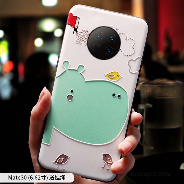 Huawei Mate 30 Marque De Tendance Coque Nouveau Chat Gaufrage Ornements Suspendus