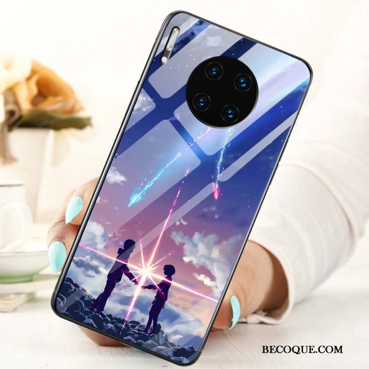 Huawei Mate 30 Membrane Mode Étui Coque Verre Anneau