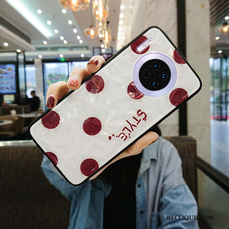 Huawei Mate 30 Pro Coque Créatif Personnalité Rouge Étui Net Rouge Délavé En Daim