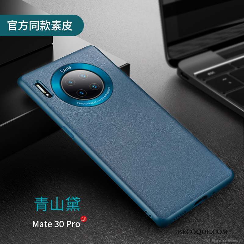 Huawei Mate 30 Pro Coque Incassable Luxe Très Mince Protection Cuir Véritable Étui En Cuir