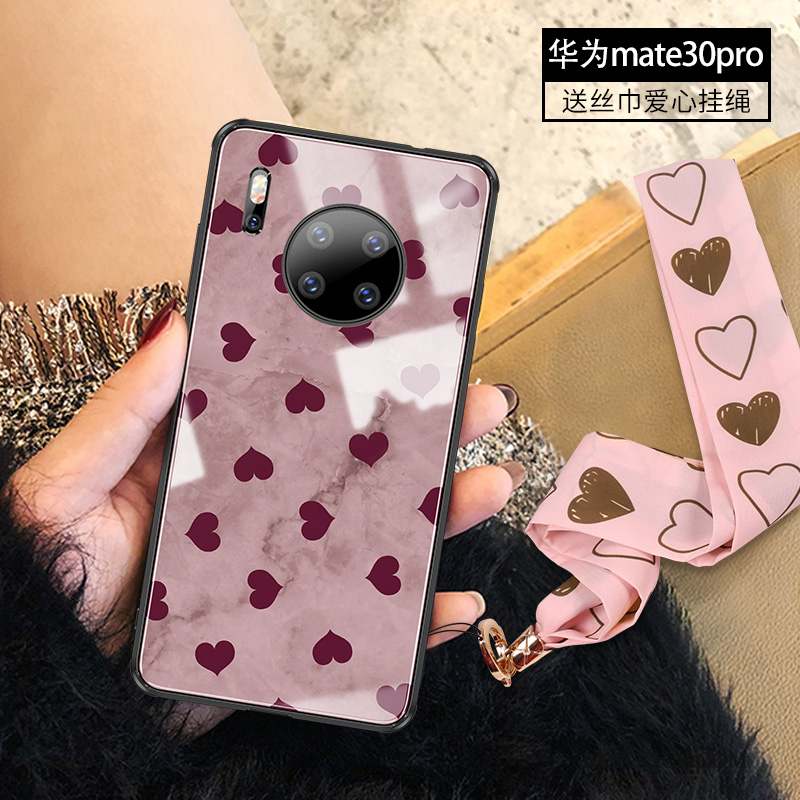 Huawei Mate 30 Pro Coque Incassable Marque De Tendance Verre Élégant Mode Violet