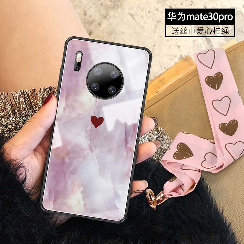 Huawei Mate 30 Pro Coque Incassable Marque De Tendance Verre Élégant Mode Violet