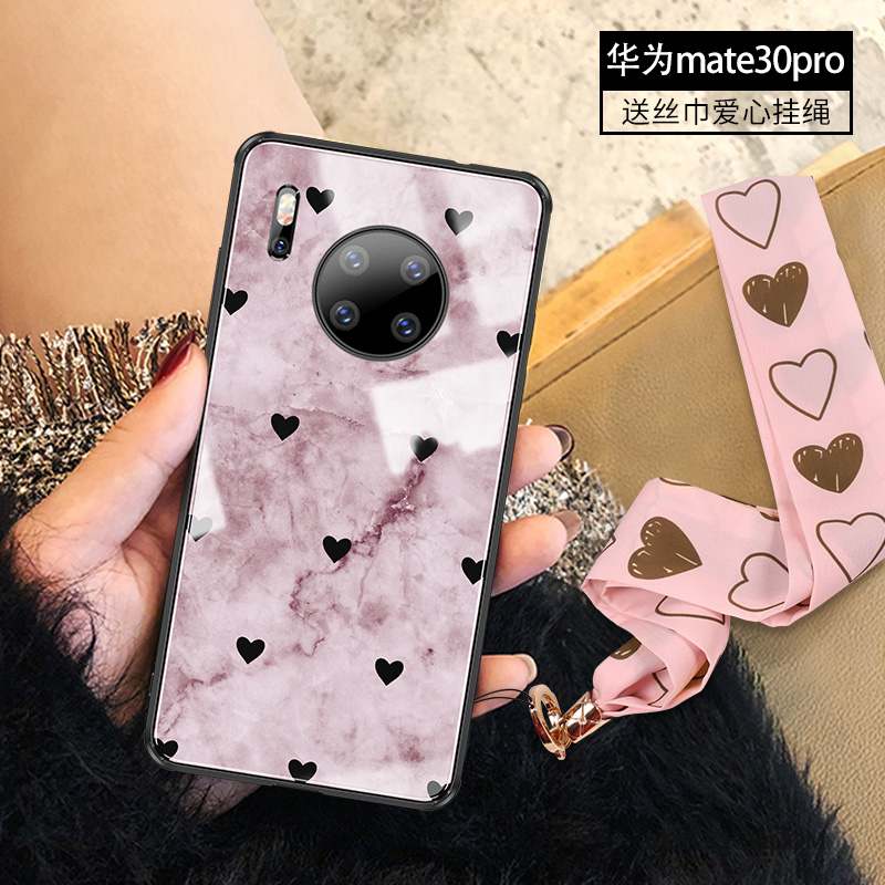 Huawei Mate 30 Pro Coque Incassable Marque De Tendance Verre Élégant Mode Violet