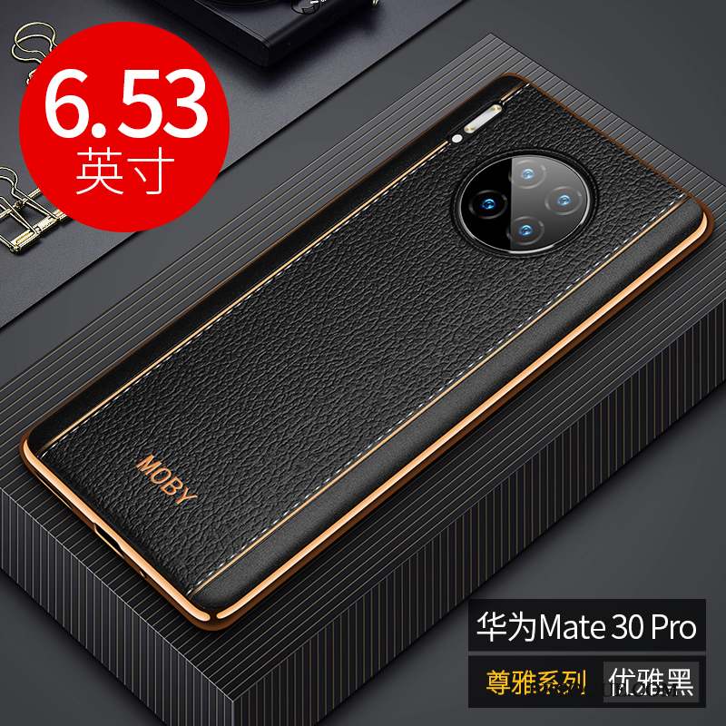 Huawei Mate 30 Pro Coque Nouveau Incassable Luxe Business Marron Créatif