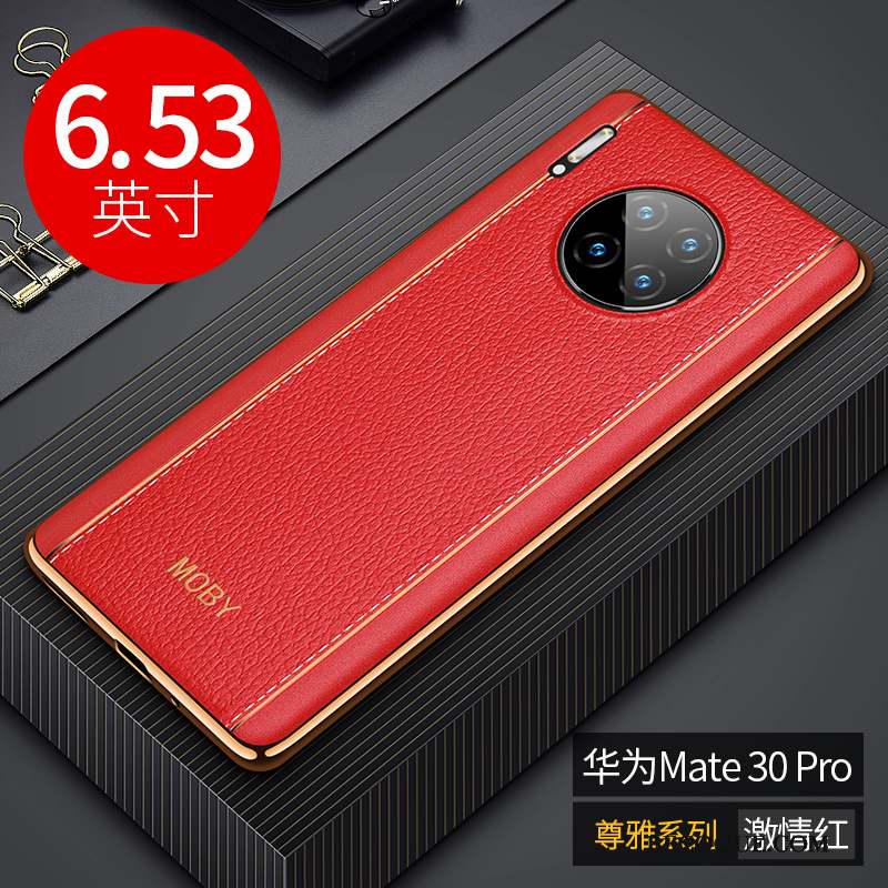 Huawei Mate 30 Pro Coque Nouveau Incassable Luxe Business Marron Créatif