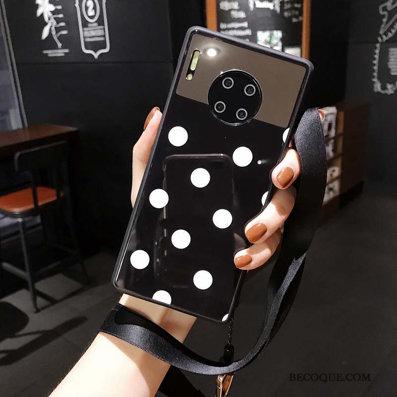 Huawei Mate 30 Pro Coque Ornements Suspendus Tendance Mode Noir Nouveau Simple