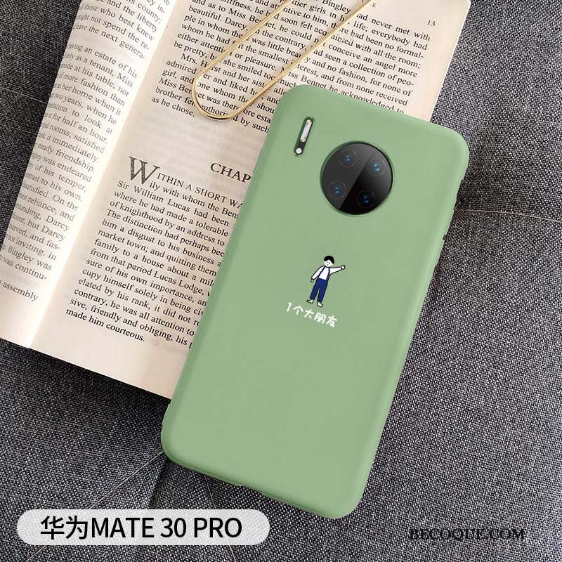 Huawei Mate 30 Pro Coque Personnalité Créatif Amoureux Vert Très Mince Étui